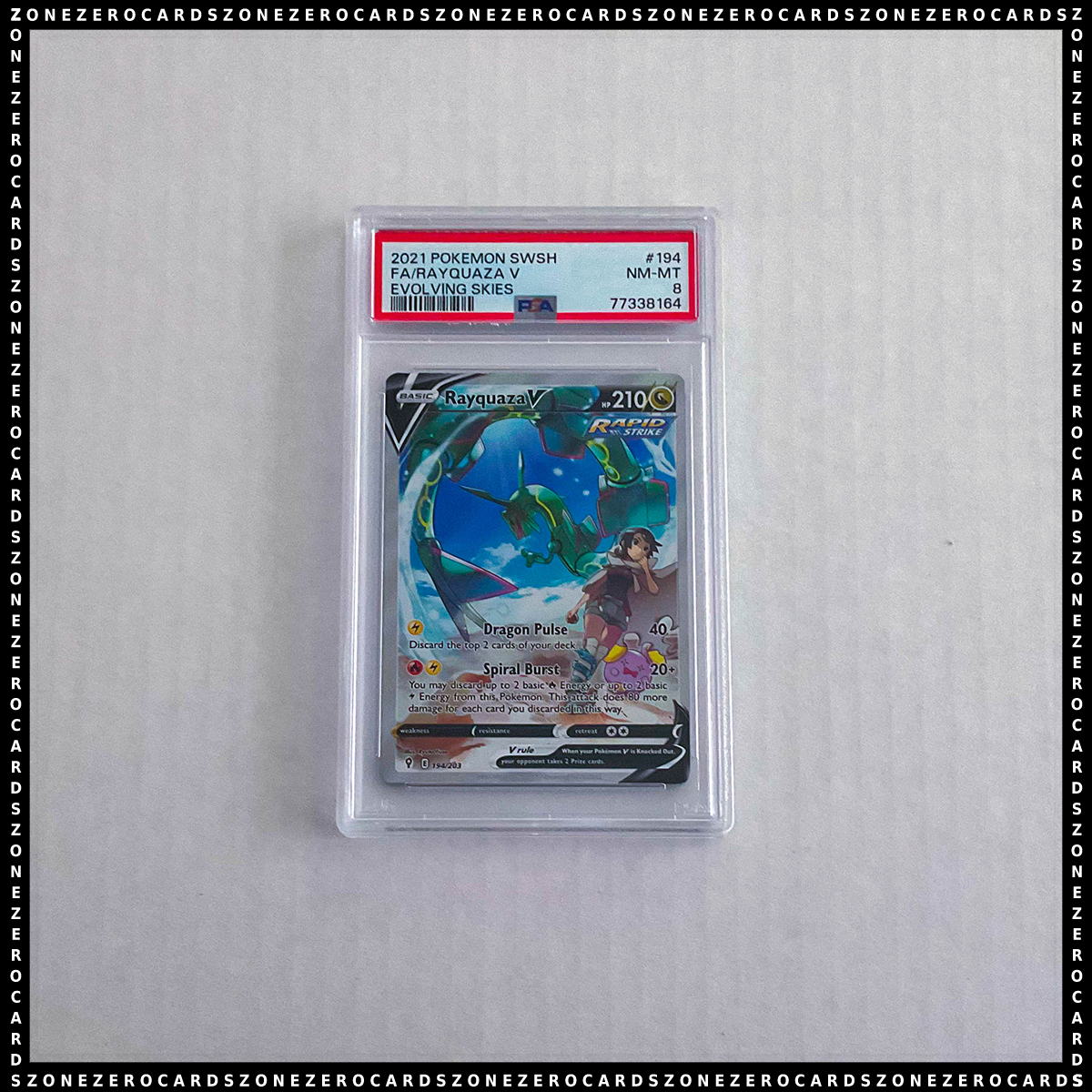 Pokemon TCG PSA 8 - Rayquaza V 194/203 - Evolving Skies