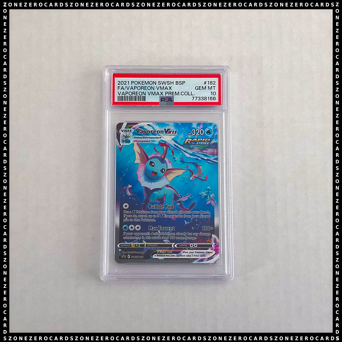 Pokemon TCG PSA 10 - Vaporeon VMAX SWSH182 - SWSH Black Star Promo