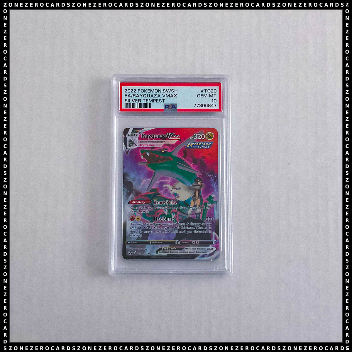 Pokemon TCG PSA 10 - Rayquaza VMAX TG20/TG30 - Silver Tempest Trainer Gallery