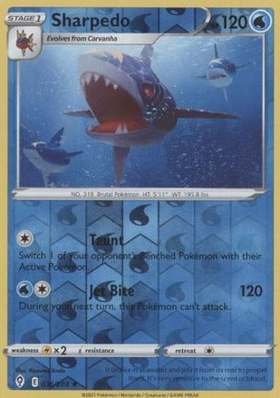 Sharpedo - 036/203 - Rare Reverse Holo - Evolving Skies