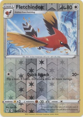 Fletchinder - 139/203 - Uncommon Reverse Holo - Evolving Skies