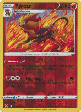 Pyroar - 029/195 - Rare Reverse Holo - Lost Origin