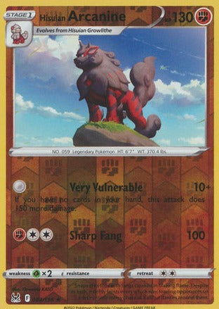 Hisuian Arcanine - 084/195 - Rare Reverse Holo - Lost Origin