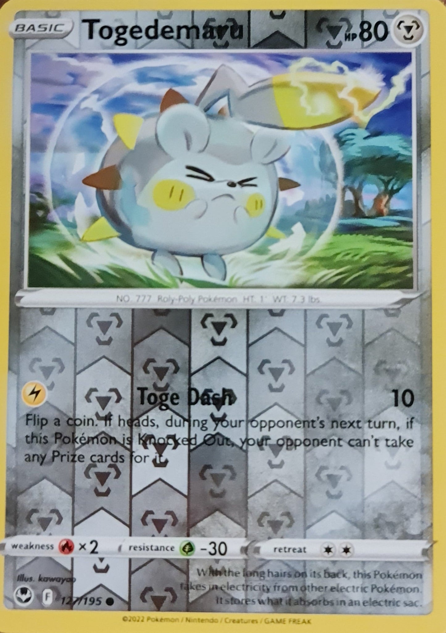 Togedemaru - 127/195 - Common Reverse Holo - Silver Tempest