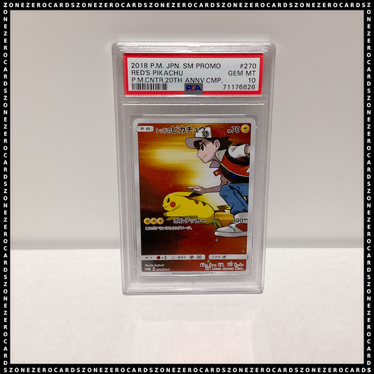 Pokemon Japanese PSA 10- Red's Pikachu 270/SM-P - Sun & Moon Promos