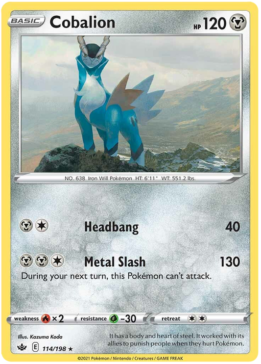 Cobalion - 114/198 - Holo Rare - Chilling Reign