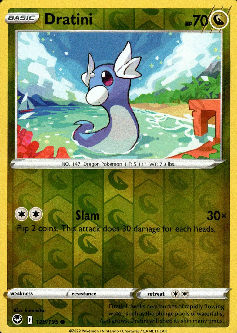 Dratini - 129/195 - Common Reverse Holo - Silver Tempest