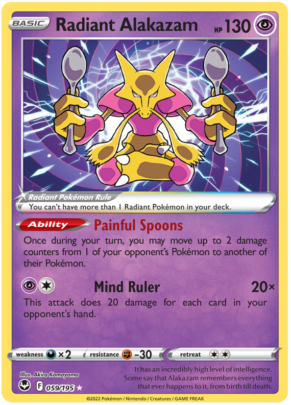 Radiant Alakazam - 059/195 - Radiant Rare - Silver Tempest