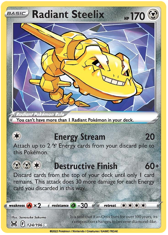 Radiant Steelix - 124/196 - Radiant Rare - Lost Origin