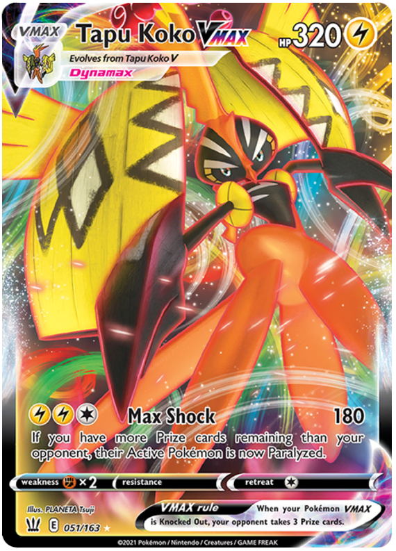 Tapu Koko VMAX - 051/163 - Ultra Rare - Battle Styles