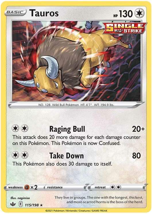 Tauros - 115/198 - Holo Rare - Chilling Reign