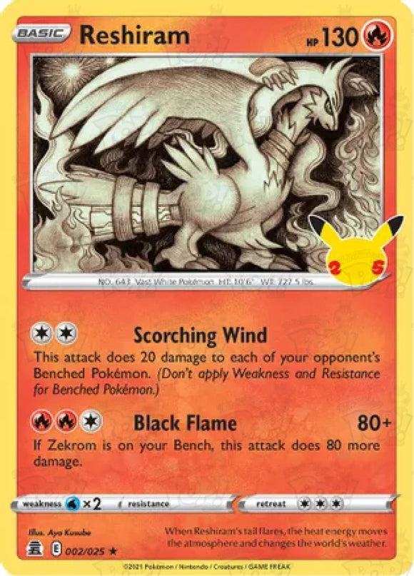 Reshiram - 002/025 - Holo Rare - Celebrations